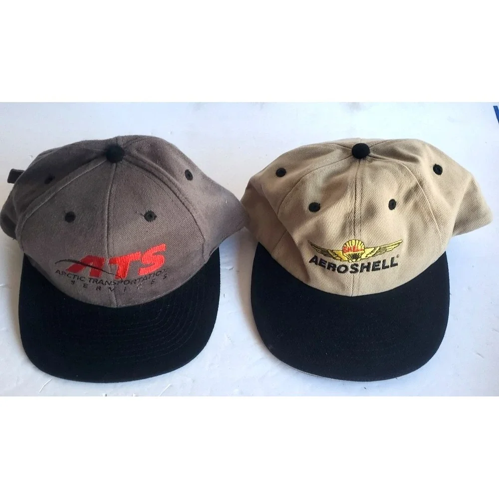 AeroShell‎ Hat Cap Strap Back Mens Tan Black Aviation ALaska Aviation ATS Lot 2